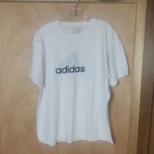 Adidas White Tee with Black Logo